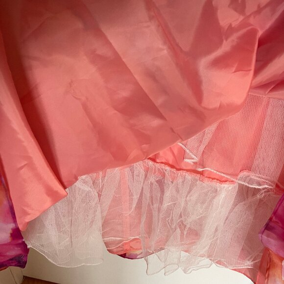 Floral Dress Gown Pink Cross back printed - Picture 2 of 5